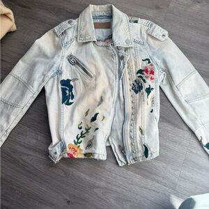 Blank NYC Floral Embroidered Denim Jacket